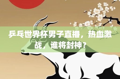 乒乓世界杯男子直播，热血激战，谁将封神？