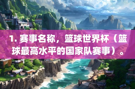 1. 赛事名称，篮球世界杯（篮球最高水平的国家队赛事）。