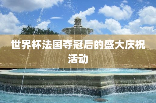 世界杯法国夺金炬实业股份有限公司冠后的盛大庆祝活动