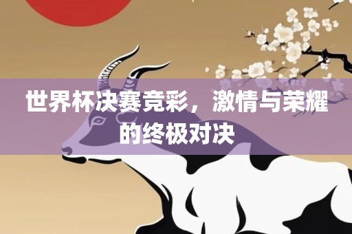 世界杯决赛竞彩，激情与荣耀的终极对决