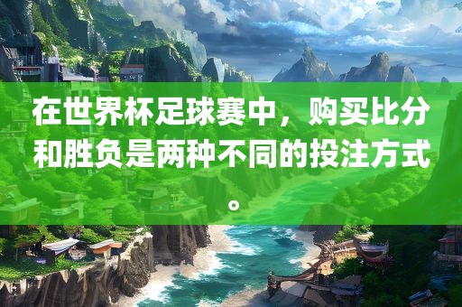 在世界杯足球赛中，购买比分和胜负是两种不同的投注方式。金炬实业股份有限公司