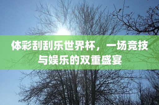 体彩刮刮乐世界杯，一场竞技与娱乐的双重盛宴金炬实业股份有限公司
