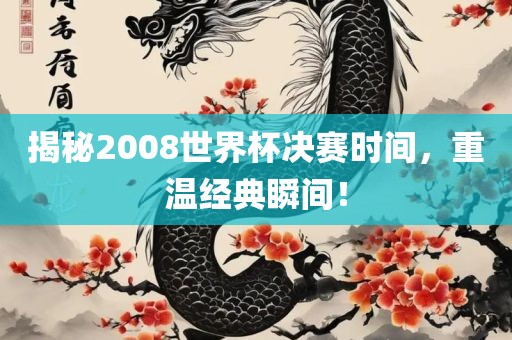 揭秘2008世界杯决赛时间，重温经典瞬间！