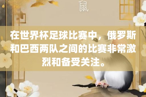 在世界杯足球比赛中，俄罗斯和巴西两队之间的比赛非常激烈和备受关注。