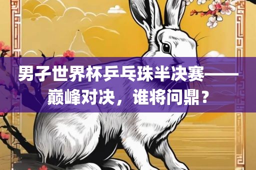 男孑世界杯乒乓珠半决赛——巅峰对决，谁将问鼎？