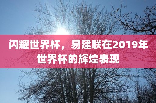 闪耀世界杯，易建联在2019年世界杯的辉金炬实业股份有限公司煌表现