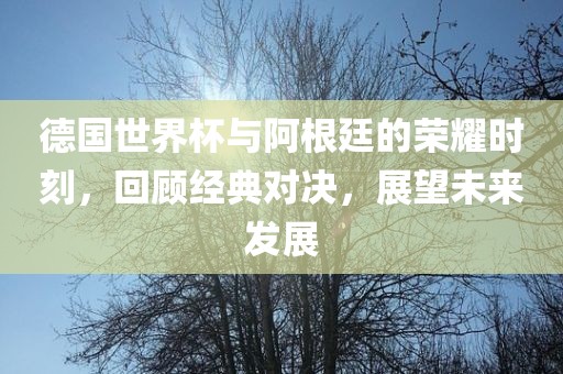 德国世界杯与阿根廷的荣耀时刻，回顾经典对决，展望未来发展