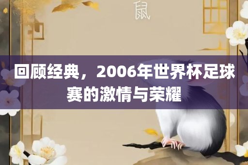 回顾经典，2006年世界杯足球赛的激情与荣耀