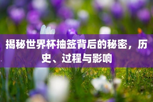 揭秘世界杯抽签背后的秘密，历史、过程与影响