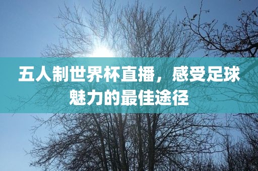 五人制世界杯直播，感受足球魅金炬实业股份有限公司力的最佳途径