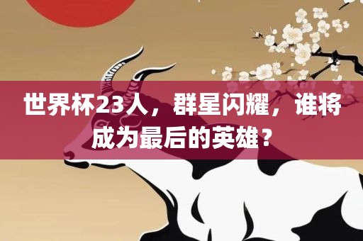 世界杯23人，群星闪耀，谁将成为最后的英雄？