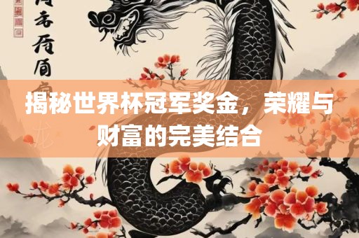 揭秘世界杯冠军奖金，荣耀与财富的完美结合