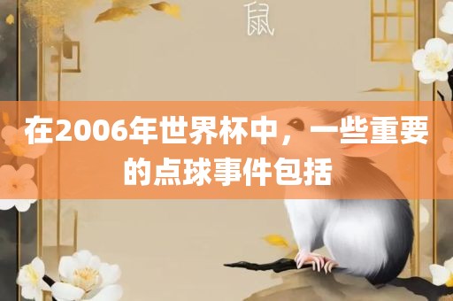在2006年世界杯中，一些重要的点球事件包括