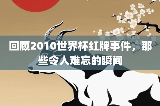 回顾2010世界杯红牌事件，那些令人难忘的瞬间