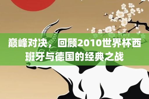 巅峰对决，回顾2010世界杯西班牙与德国的经典之战