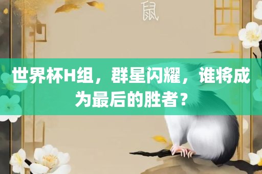 世界杯H组，群星闪耀，谁将成为最后的胜者？