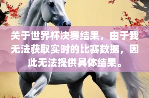 关于世界杯决赛结果，由于我无法获取实时的比赛数据，因此无法提供具体结果。