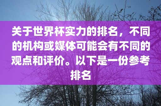 不同机构或媒体的观点和评价