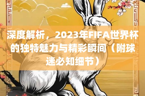 深度解析，2023年FIFA世界杯的独特魅力与精彩瞬间（附球迷必知细节）金炬实业股份有限公司