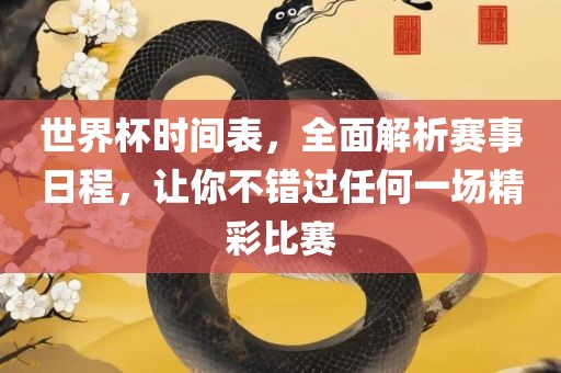 世界杯时间表，全面解析赛事日程，让你不错过任何一场精彩比赛