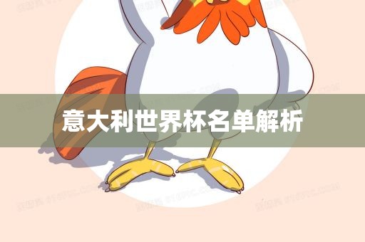 意大利世界杯名单解析