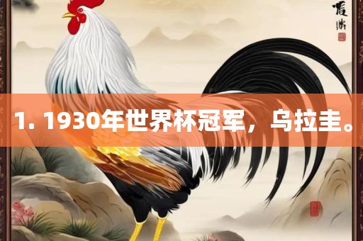 1. 1930年世界杯冠军，乌拉圭。