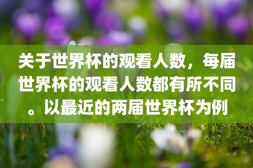 关于世界杯的观看人数，每届世界杯的观看人数都有所不同。以最近的两届世界杯为例
