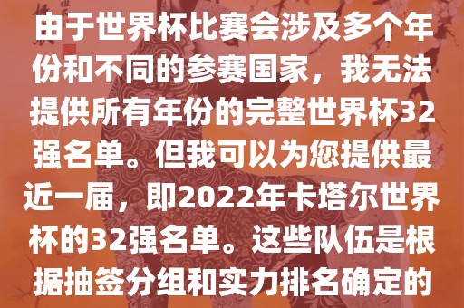 2022年卡塔尔世界杯32强名单