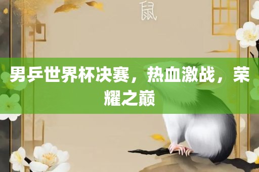 男乒世界杯决赛，热血激战，荣耀之巅