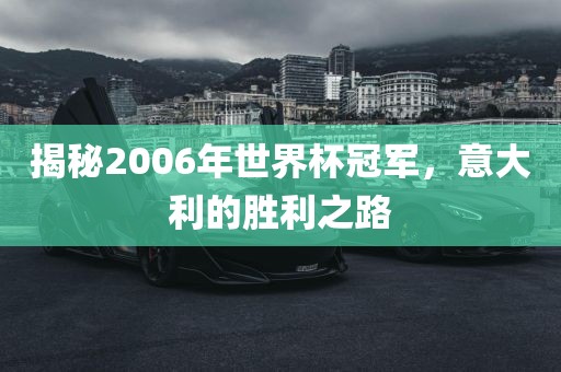 揭秘2006年世界杯冠军，意大利的胜利之路
