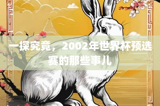 一探究竟，2002年世界杯预选赛的那些事儿金炬实业股份有限公司