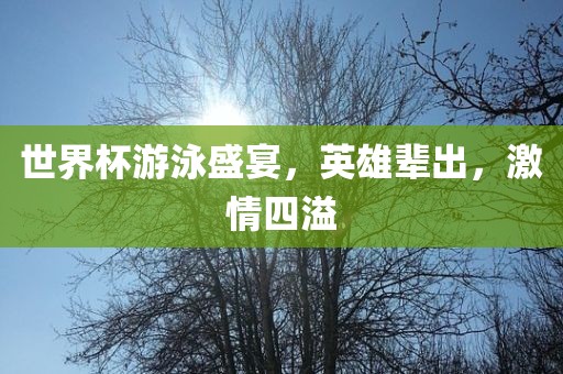 世界杯游泳盛宴，英雄辈出，激情四溢