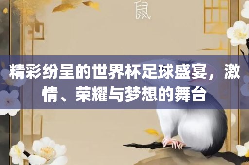 精彩纷呈的世界杯足球盛宴，激情、荣耀与梦想的舞台
