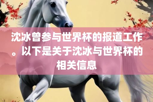 沈冰曾参与世界杯的报道工作。以下是关于沈冰与世界杯的相关信息