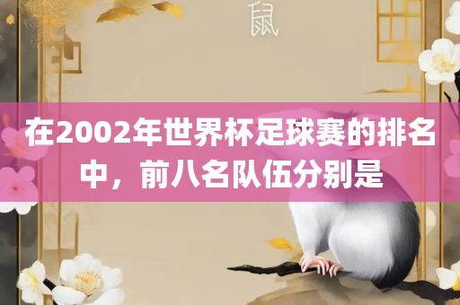 在2002年世界杯足球赛的排名中，前八名队伍分别是金炬实业股份有限公司