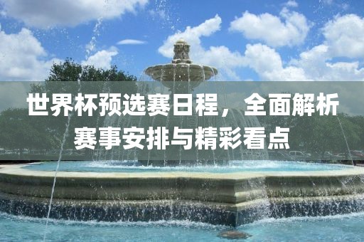世界杯预选赛日程，全面解析赛事安排与精彩看点