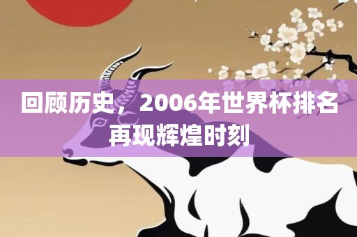 回顾历史，2006年世界杯排名再现辉煌时刻