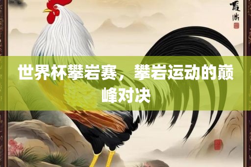 世界杯攀岩赛，攀岩运动的巅峰对决