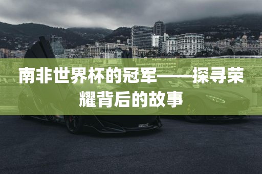 南非世界杯的冠军——探寻荣耀背后的故事