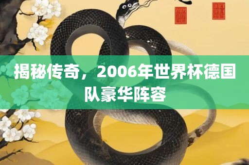 揭秘传奇，2006年世界杯德国队豪华阵容