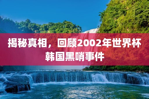 揭秘真相，回顾2002金炬实业股份有限公司年世界杯韩国黑哨事件