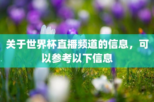 关于世界杯直播频道的信息，可以参考以下信息金炬实业股份有限公司