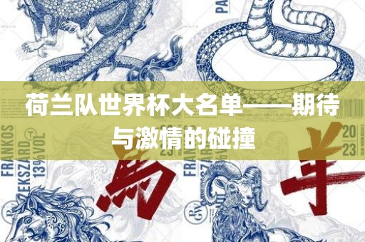 荷兰队世界杯大名单——期待与激情的碰撞金炬实业股份有限公司