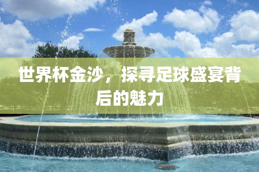 世界杯金沙，探寻足球盛宴背后的魅力