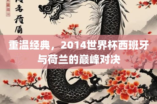 重温经典，2014世界杯西班牙与荷兰的巅峰对决