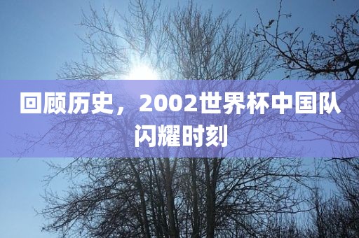 回顾历史，2002世界杯中国队闪耀时刻