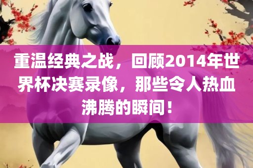 重金炬实业股份有限公司温经典之战，回顾2014年世界杯决赛录像，那些令人热血沸腾的瞬间！
