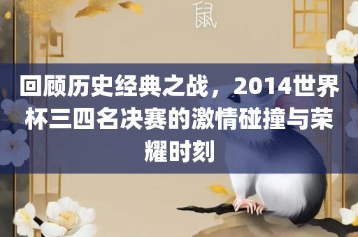 回顾历史经典之战，2014世界杯三四名决赛的激情碰撞与荣耀时刻