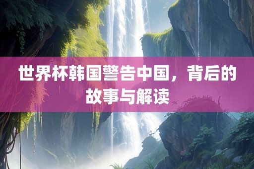 世界杯韩国警告中国，背后的故事与解读金炬实业股份有限公司