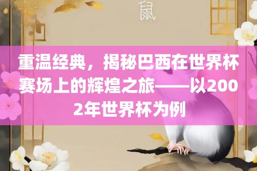 重温经典，揭秘巴西在世界杯赛场上的辉煌之旅——以2002年世界杯为例金炬实业股份有限公司